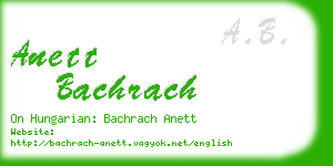 anett bachrach business card